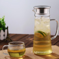 Picther infuseur à thé glacé en verre de grande capacité